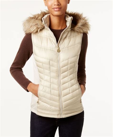 michael kors white puffer vest|michael kors vest women's.